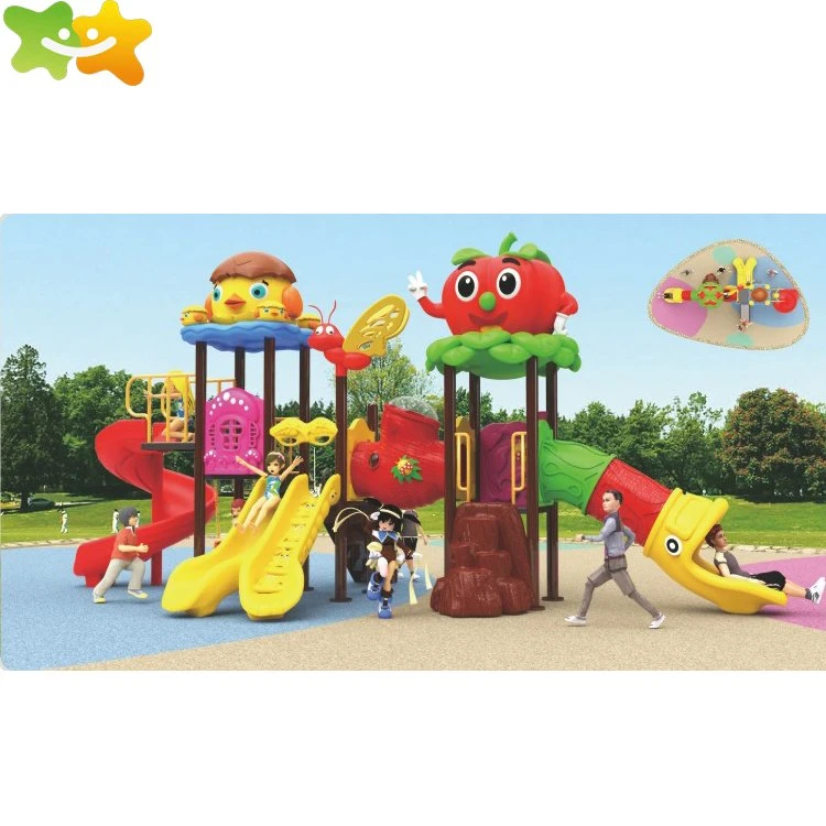 Outdoor Children Play Area Playground Equipment Slides with Swing Set