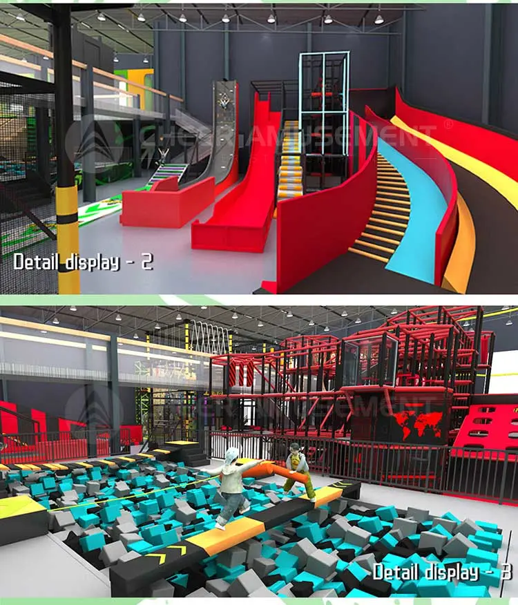 Amazing Indoor Sports Park Adventure Trampoline Park Total Solution by Cheer Amusement