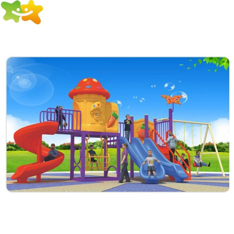 Outdoor Children Play Area Playground Equipment Slides with Swing Set