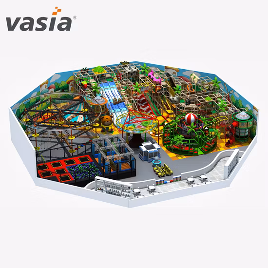 Equipamento de playground de plástico comercial ao ar livre para parque de diversões infantil